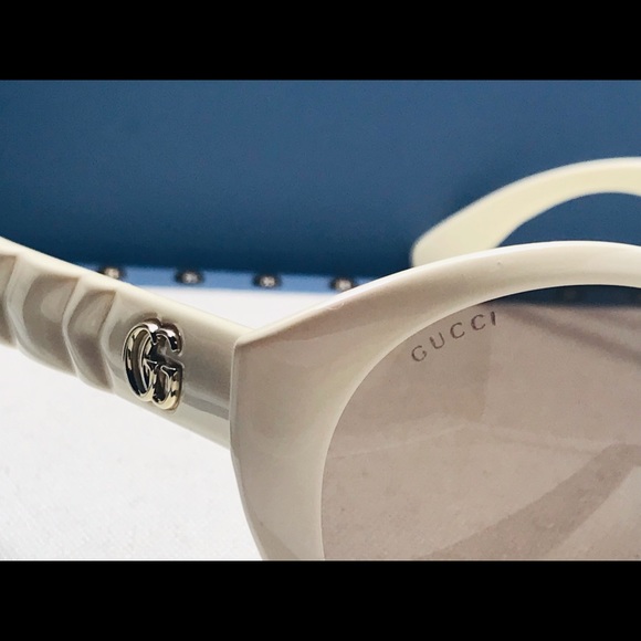 Gucci Ivory Brown Cat Eye Ladies Gg0814sk-002 Sunglasses - Picture 5 of 13
